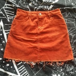 Corduroy Pumpkin colored skirt